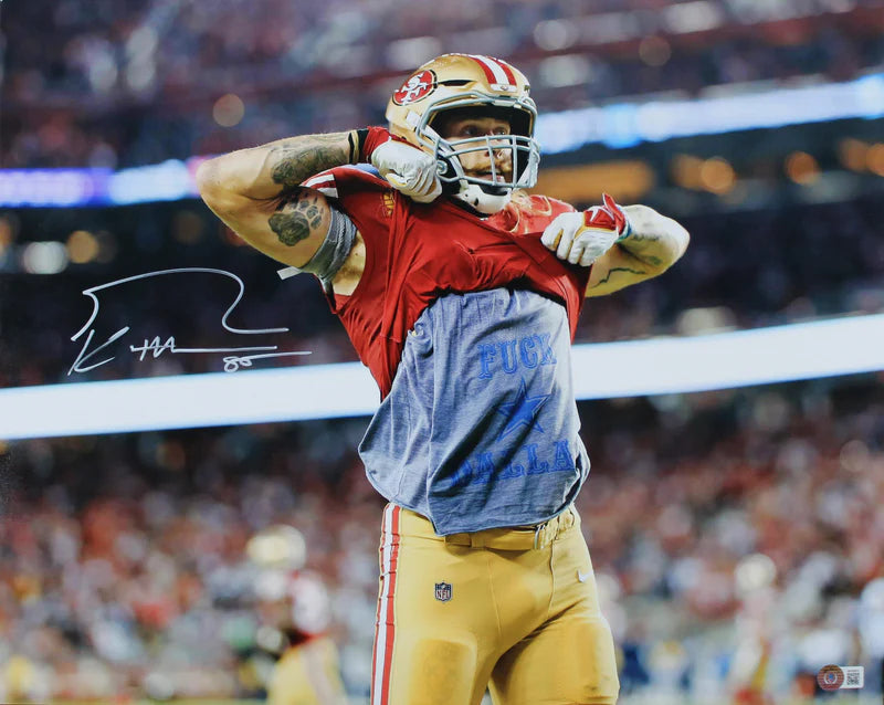 George Kittle Signed San Francisco 49ers "F The Cowboys" Football Print Size 16″ x 20″ with Beckett Witness